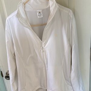 adidas Women’s White Zip-Up lightweight Jacket